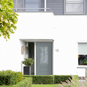 Haustür grau mit Glasverzierung kaufen